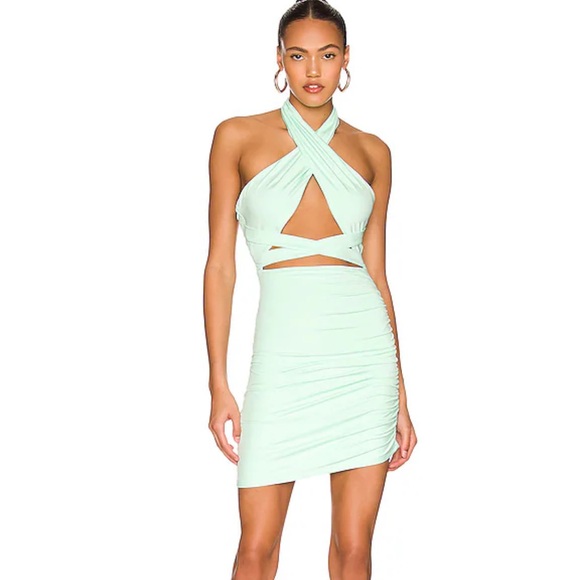 superdown Dresses & Skirts - Superdown halter mini mint dress